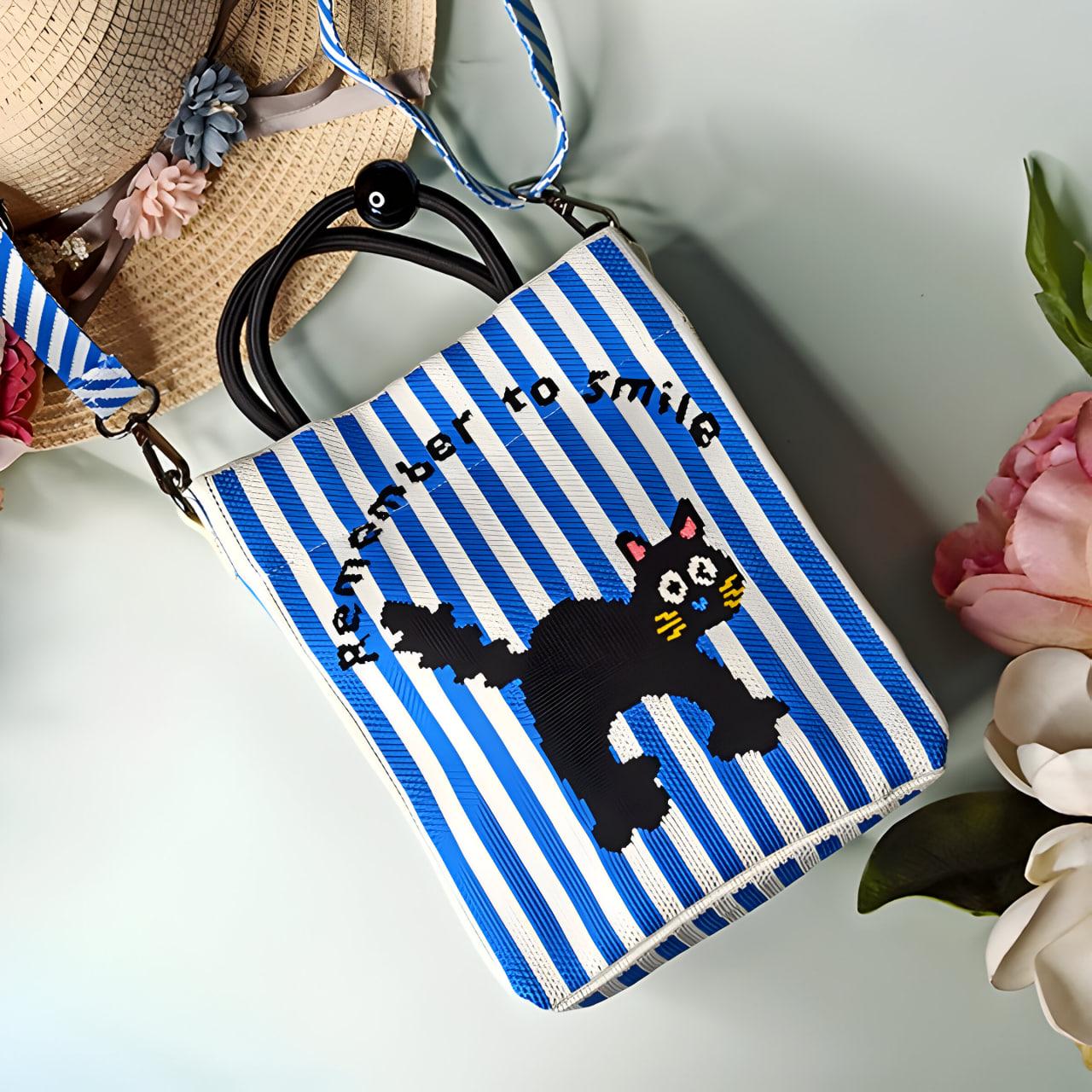 Мини-сумка текстильная Синий (25-552) - фото 2 Мини-сумка текстильная Синий (25-552) - фото 2