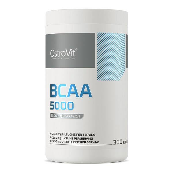 Амінокислота BCAA для спорту OstroVit BCAA 5000 mg 300 Caps