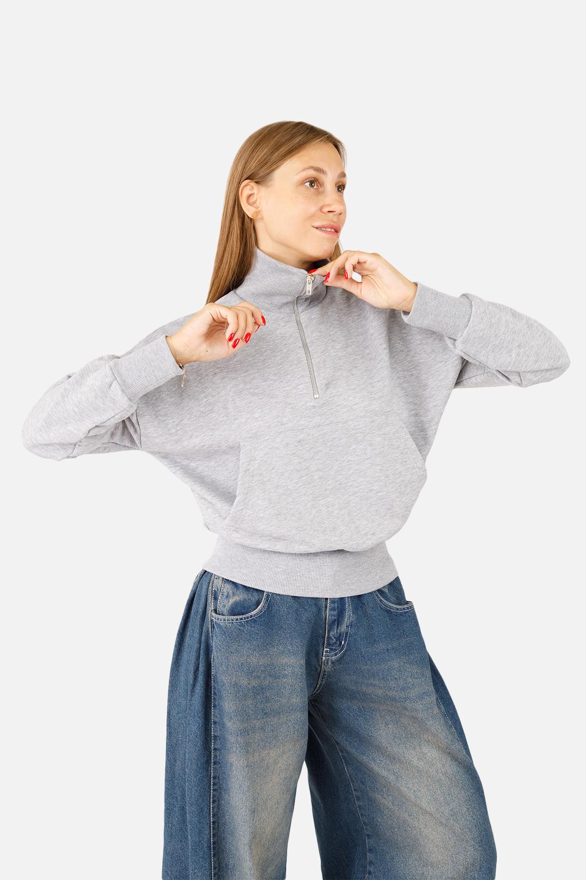 Світшот жіночий ЦБ-00256503 р. 42 Сірий (SKT001010321) - фото 2 Світшот жіночий ЦБ-00256503 р. 42 Сірий (SKT001010321) - фото 2