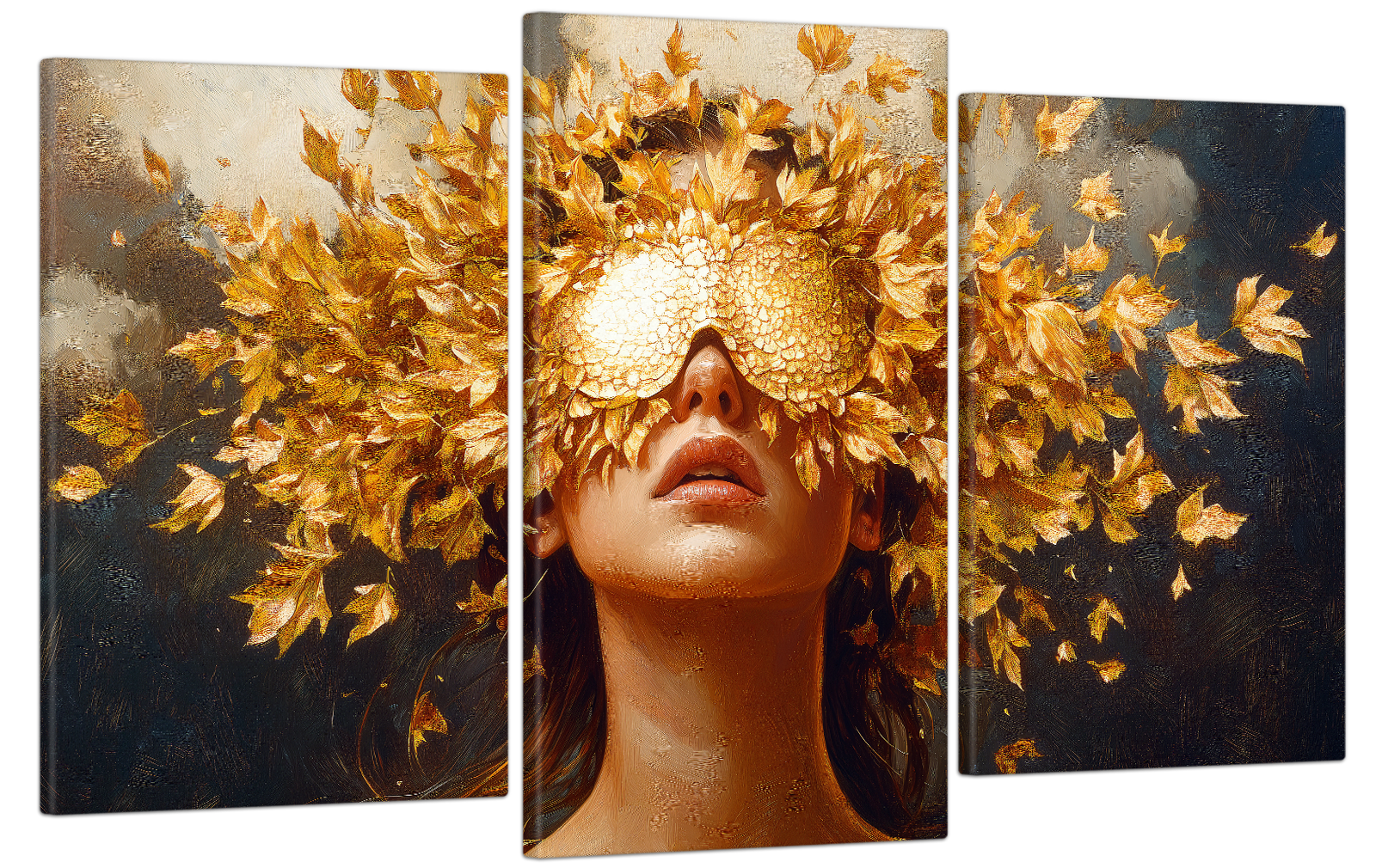 Картина на холсте МАКО золотая маска 53x100 см (MK30591)