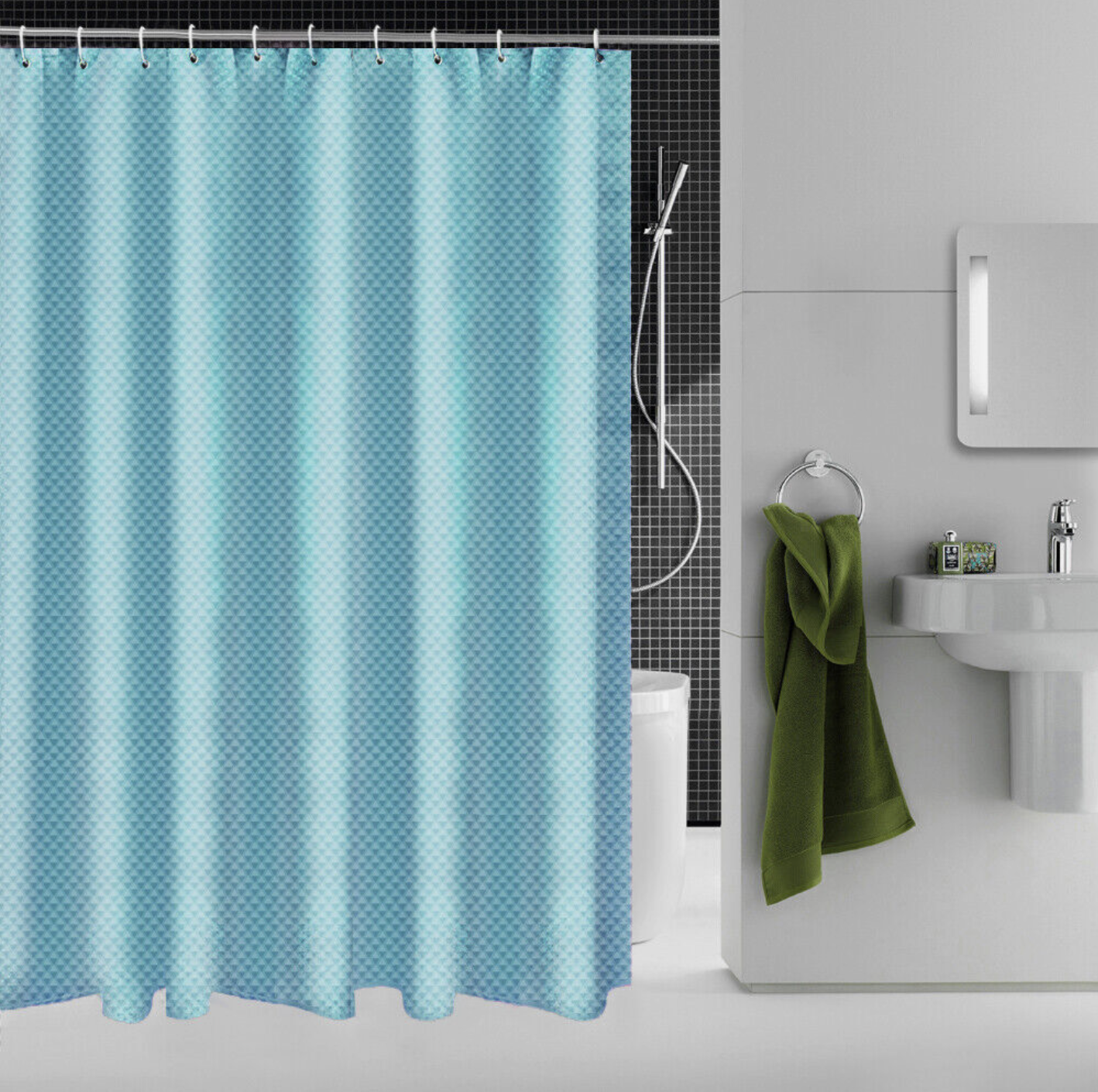 Шторка для ванной комнаты Пика водонепроницаемая 180х180 см Бирюзовый (1053 Kha Vin)