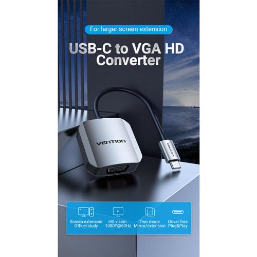 Переходник Vention USB Type-C to VGA F 0,15 м (TDFHB) - фото 2