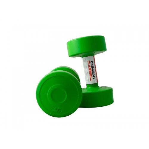 Гантелі пластикові LiveUP Cement Dumbell 2х2 кг Зелений (LS2003-2) - фото 1