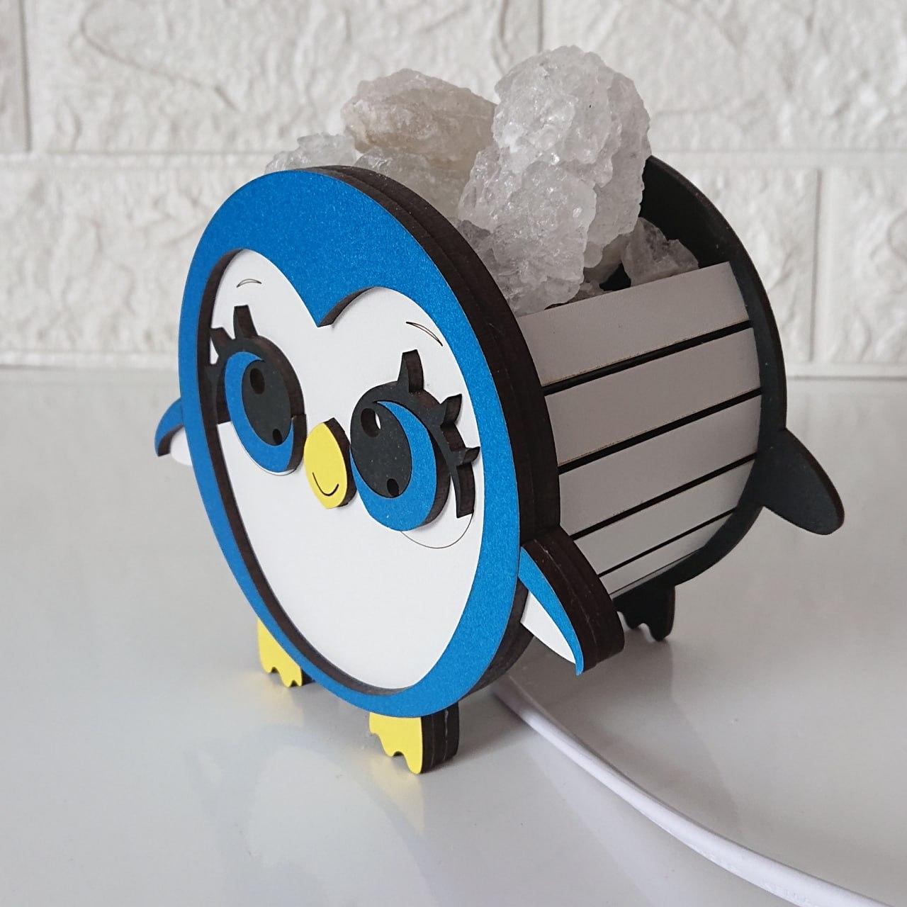 Світильник-нічник Пінгвін з регульованою яскравістю з солі 1 кг (К03007-3) - фото 3 Світильник-нічник Пінгвін з регульованою яскравістю з солі 1 кг (К03007-3) - фото 3