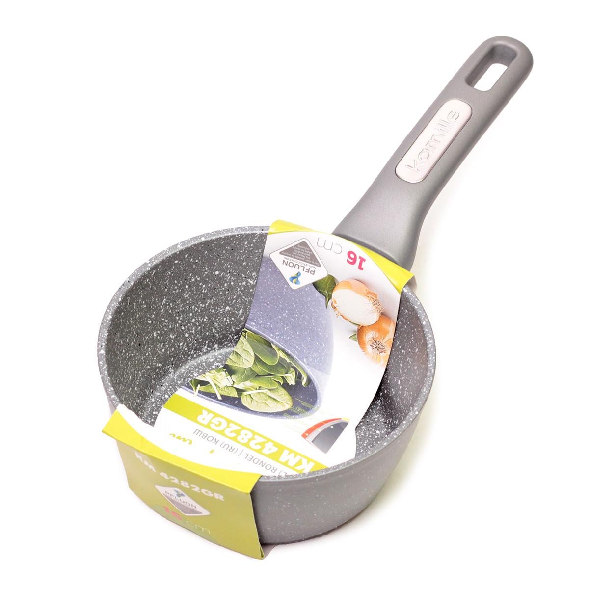 Ковш без крышки Kamille KM-4282GR с гранитным покрытием из алюминия для индукции и газа 1,2 л (14300)