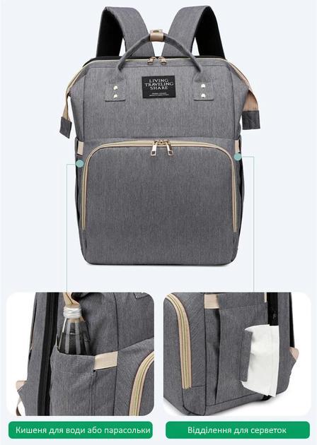 Рюкзак-сумка на коляску з ліжечком LIMHOO водонепроникний Сірий - фото 8 Рюкзак-сумка на коляску з ліжечком LIMHOO водонепроникний Сірий - фото 8