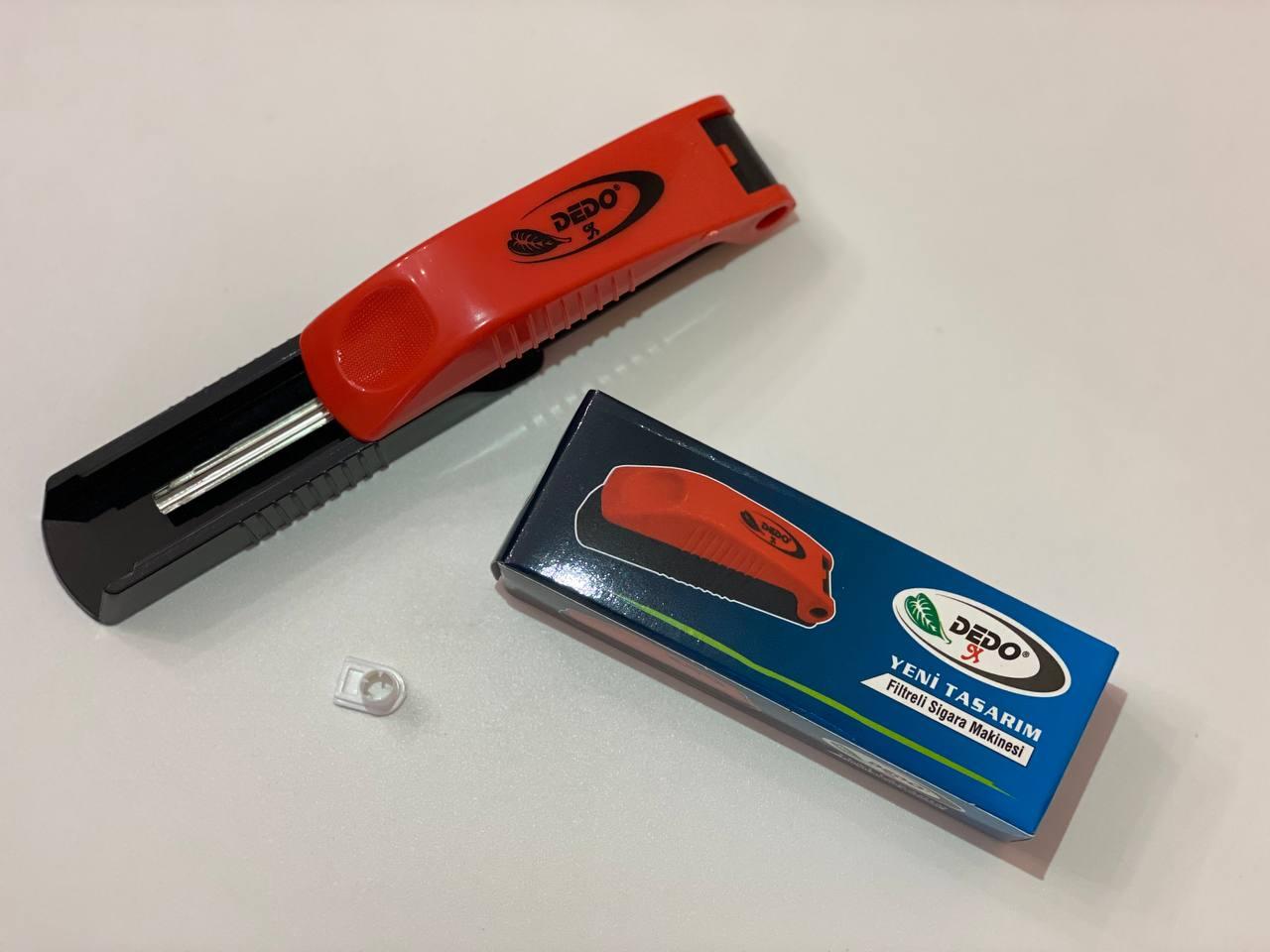 Ручная машинка для набивания сигаретных гильз табаком Dedo Красный