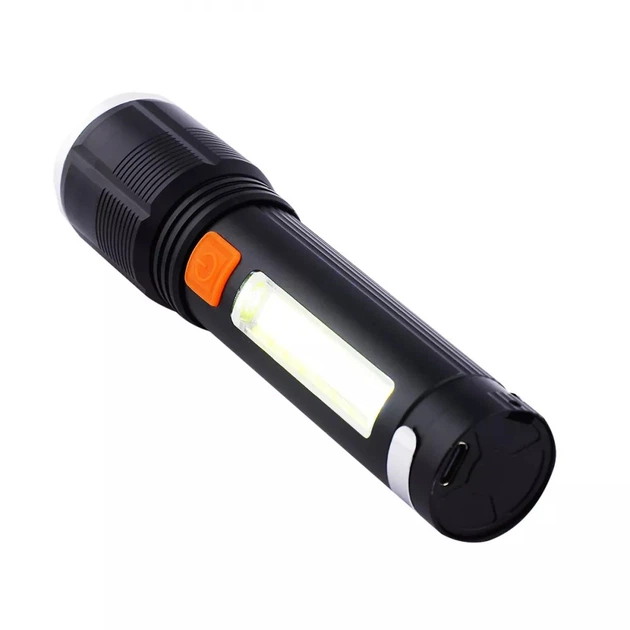 ФонарЬ ручной аккумуляторный XA-P12-P50 ЗУ typeC zoom зажим боковой красный свет (3872)