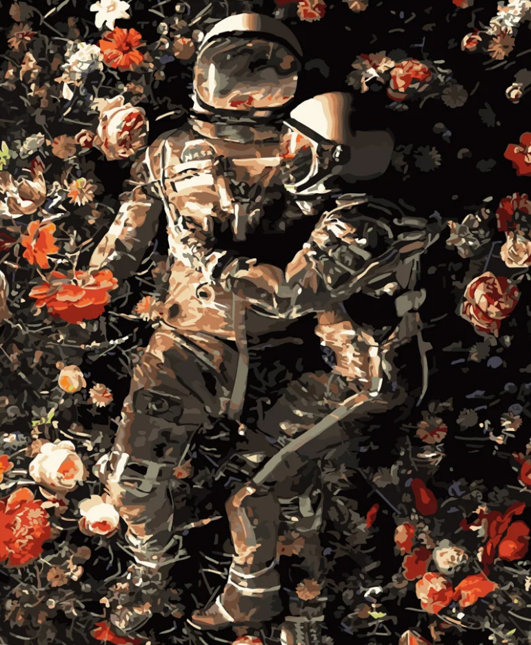 Картина по номерам Strateg Романтика космонавтов 40x50 см (GS424)