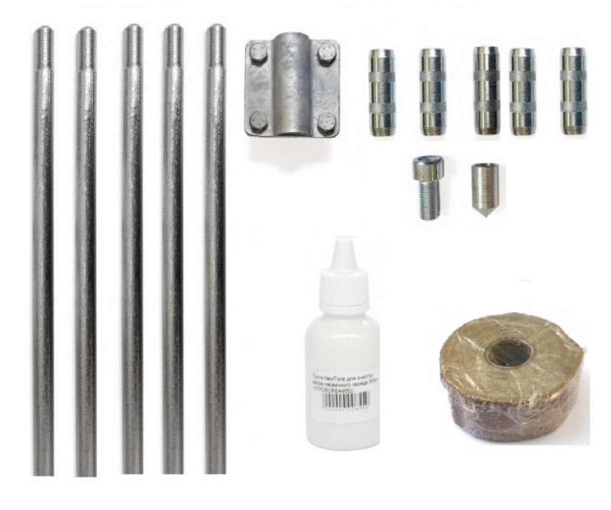 Комплект заземлення Self з гарячеоцинкованої сталі зі струмопровідною пастою та антикорозійною стрічкою 7,5 м (3250)