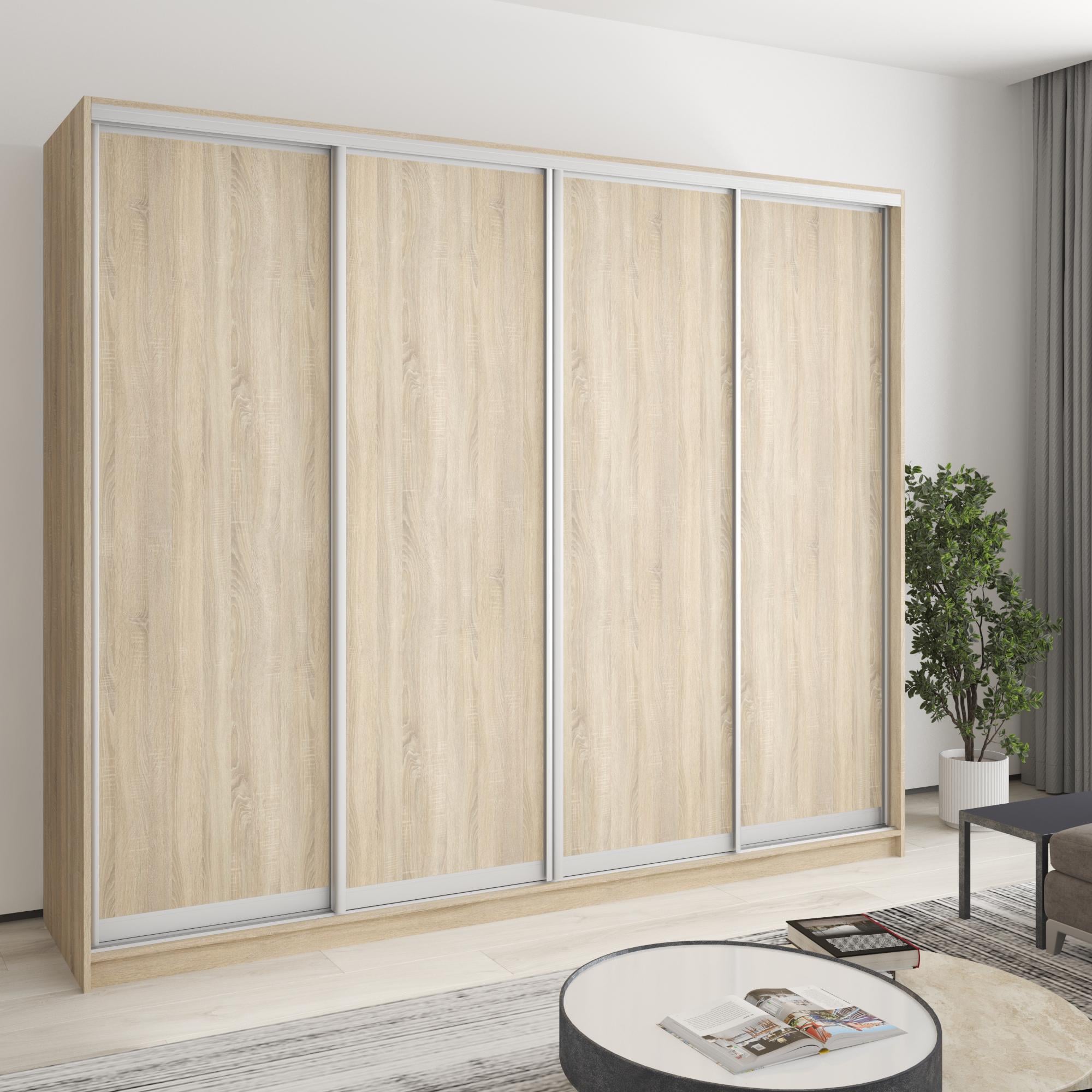 Шкаф-купе четырехдверный MebelStar Стандарт AL 4 ДСП 250x60x210 см Дуб сонома (MBS-12230)