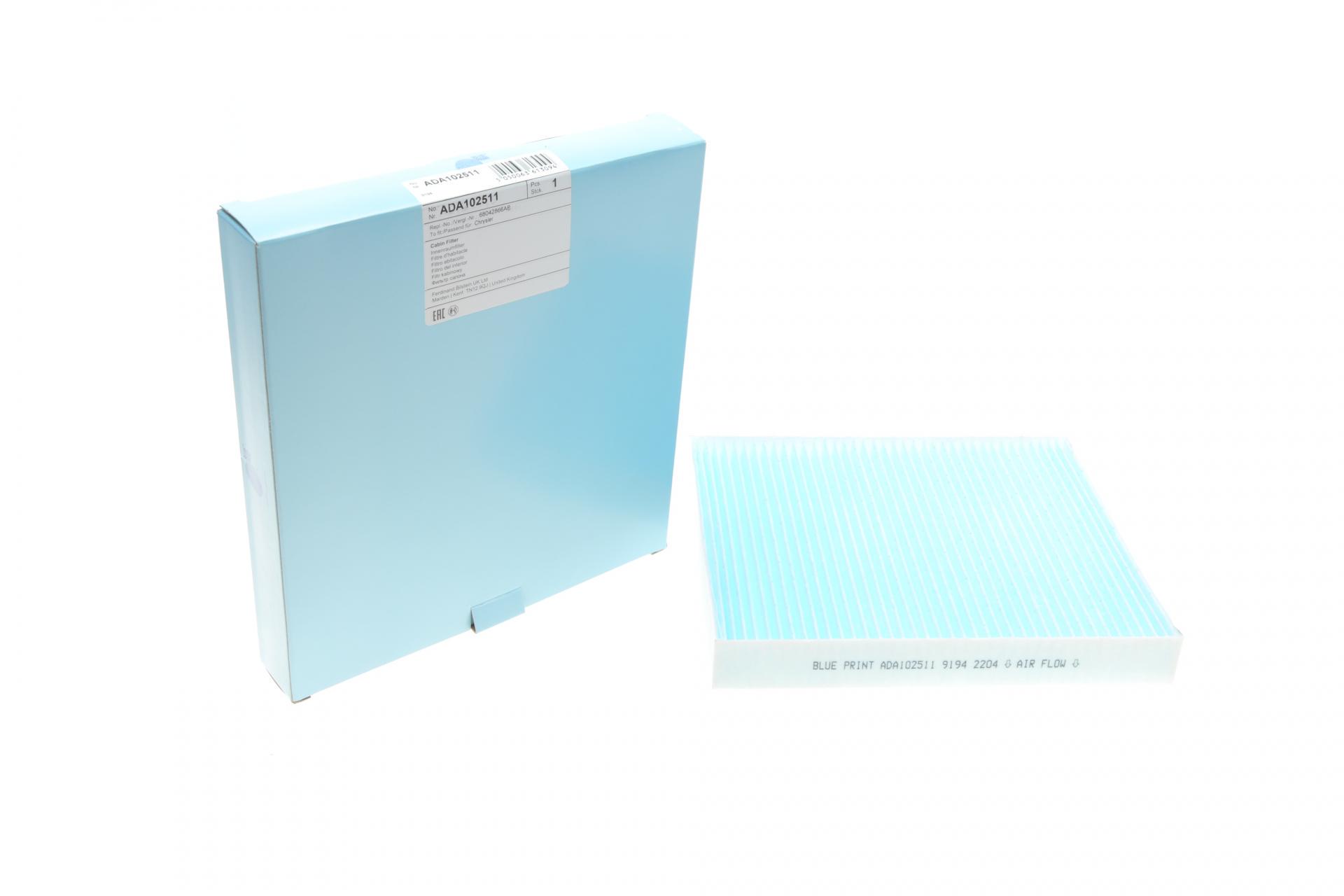 Фільтр салону BLUE PRINT для Chrysler Grand Voyager 2,8CRDI/3,6 24V 07- (ADA102511)