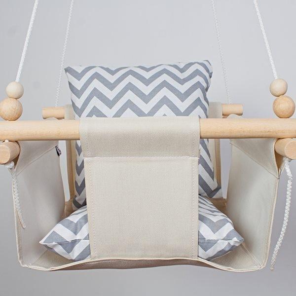 Дитяча гойдалка Infancy Зигзаги Сірий/Молочний (9676385) - фото 5