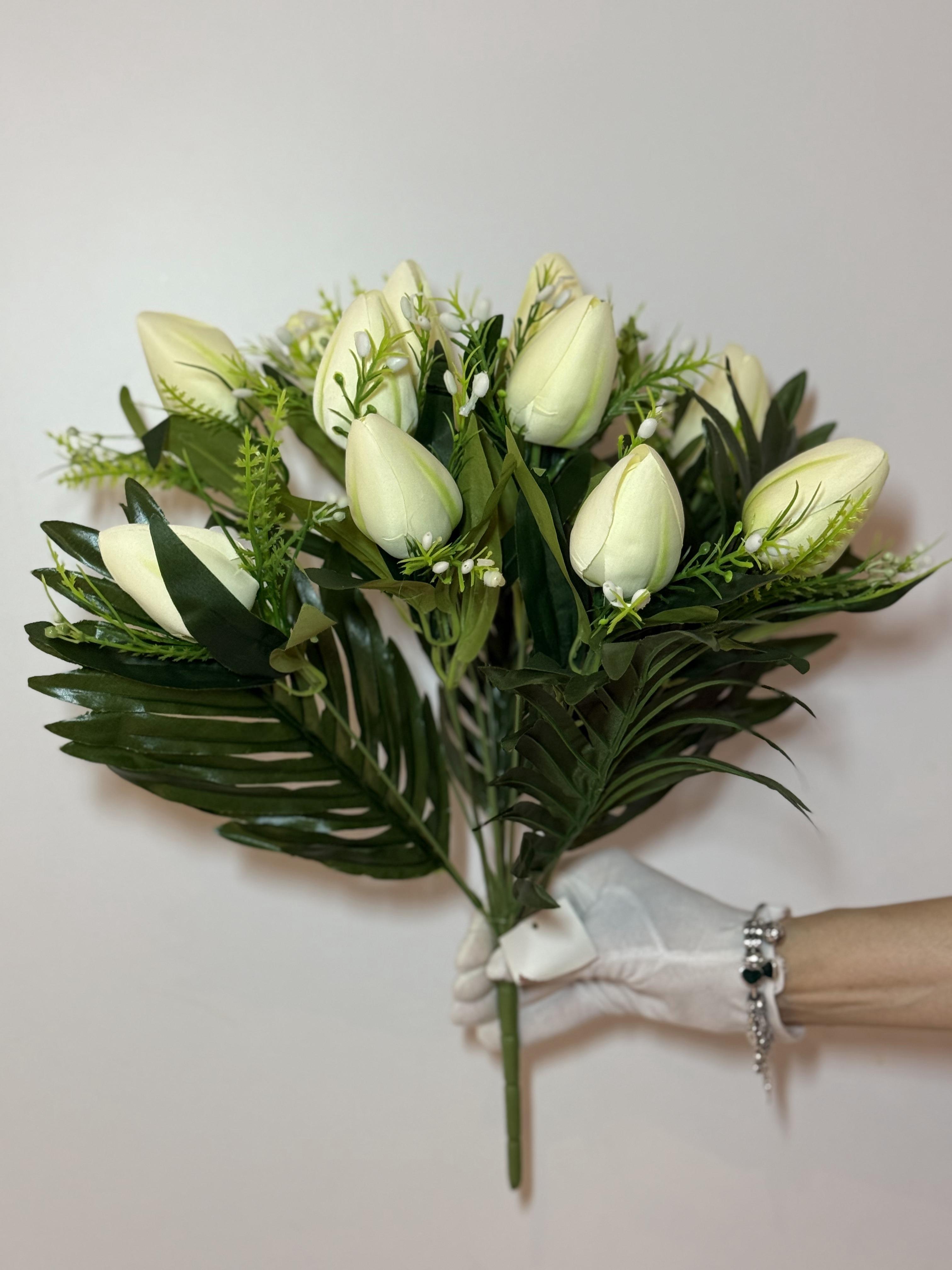 Искусственный букет тюльпанов 12 голов 47 см - фото 3 Искусственный букет тюльпанов 12 голов 47 см - фото 3