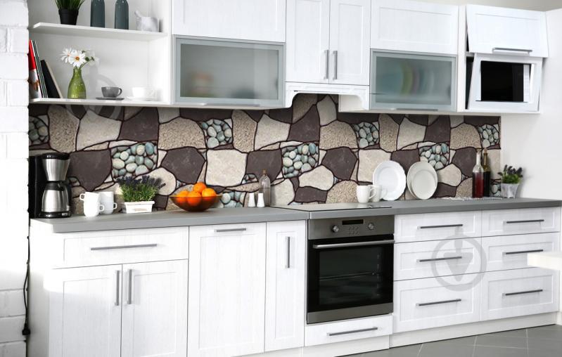 Скинали на кухню Zatarga «Песчаная мозаика» 650х2500 мм виниловая 3Д наклейка кухонный фартук самоклеящаяся