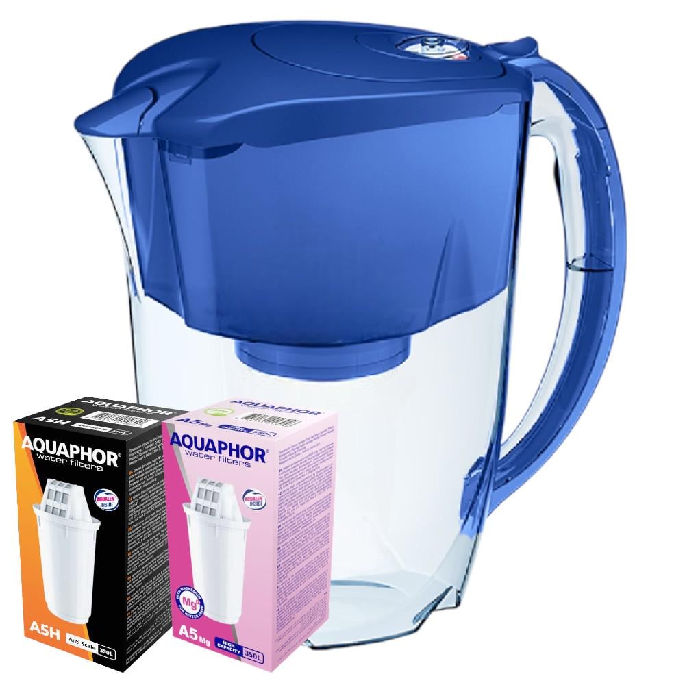Фильтр-кувшин Аквафор Арктик с двумя модулями: А5Mg, А5Н Синий