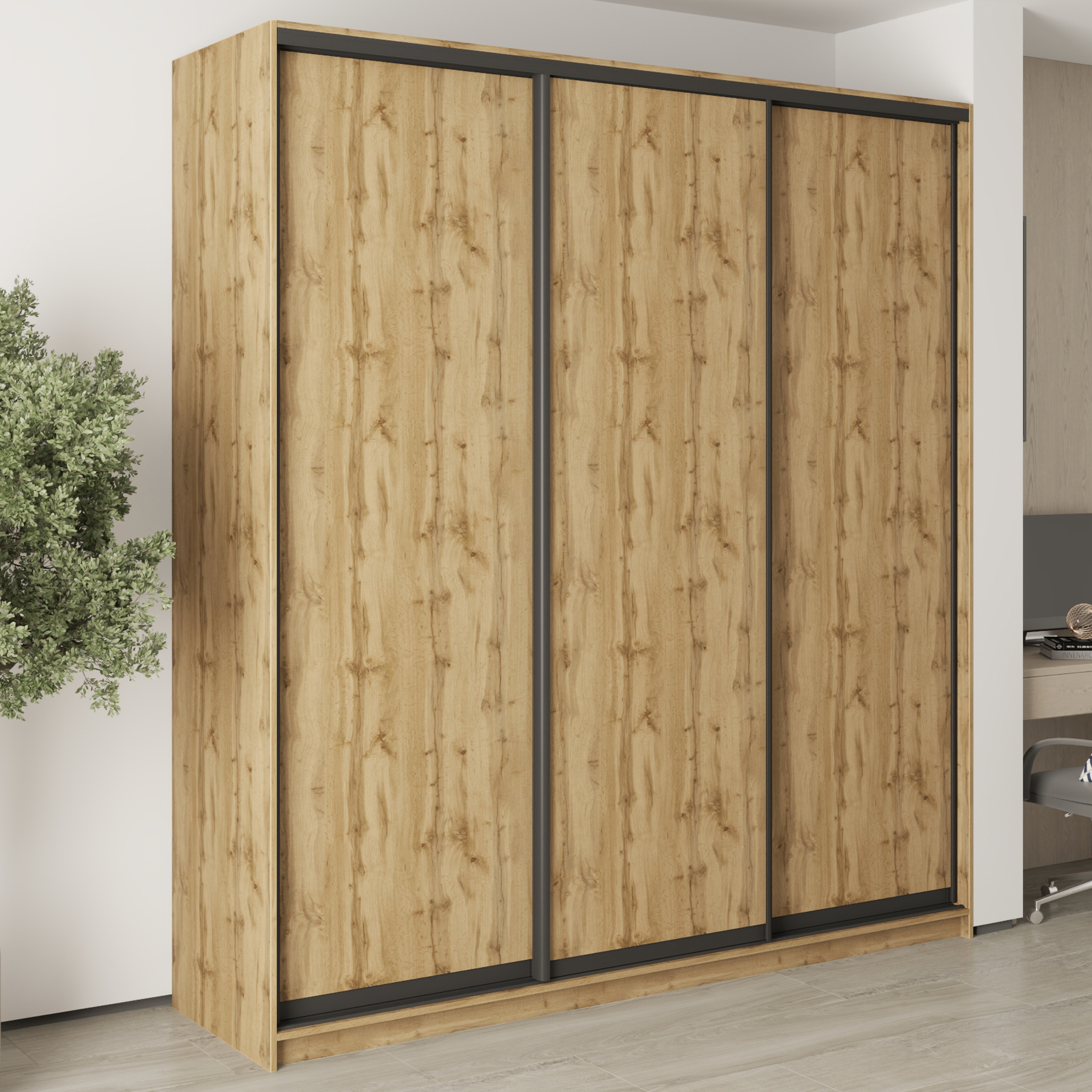Шафа-купе тридверна Mebel Star Стандарт BG MBS-8644 220х45х240 см Дуб тахо (1008055) Шафа-купе тридверна Mebel Star Стандарт BG MBS-8644 220х45х240 см Дуб тахо (1008055)