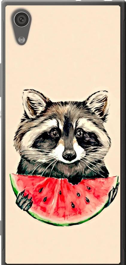 Чехол на Sony Xperia XA1 G3112 Енотик с арбузом (4605t-964-42517)