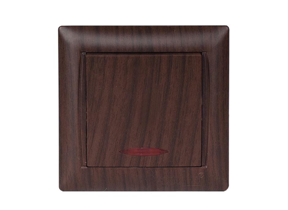 Выключатель Luxel Primera с подсветкой Вишневый (3905)