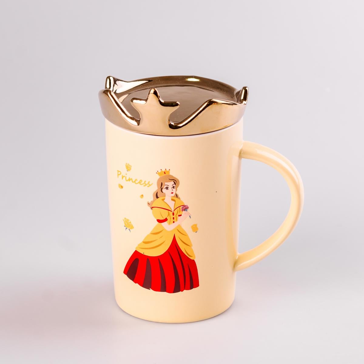 Чашка керамическая Princess с крышкой 400 мл Желтый (HPCYM0845Y) Чашка керамическая Princess с крышкой 400 мл Желтый (HPCYM0845Y)