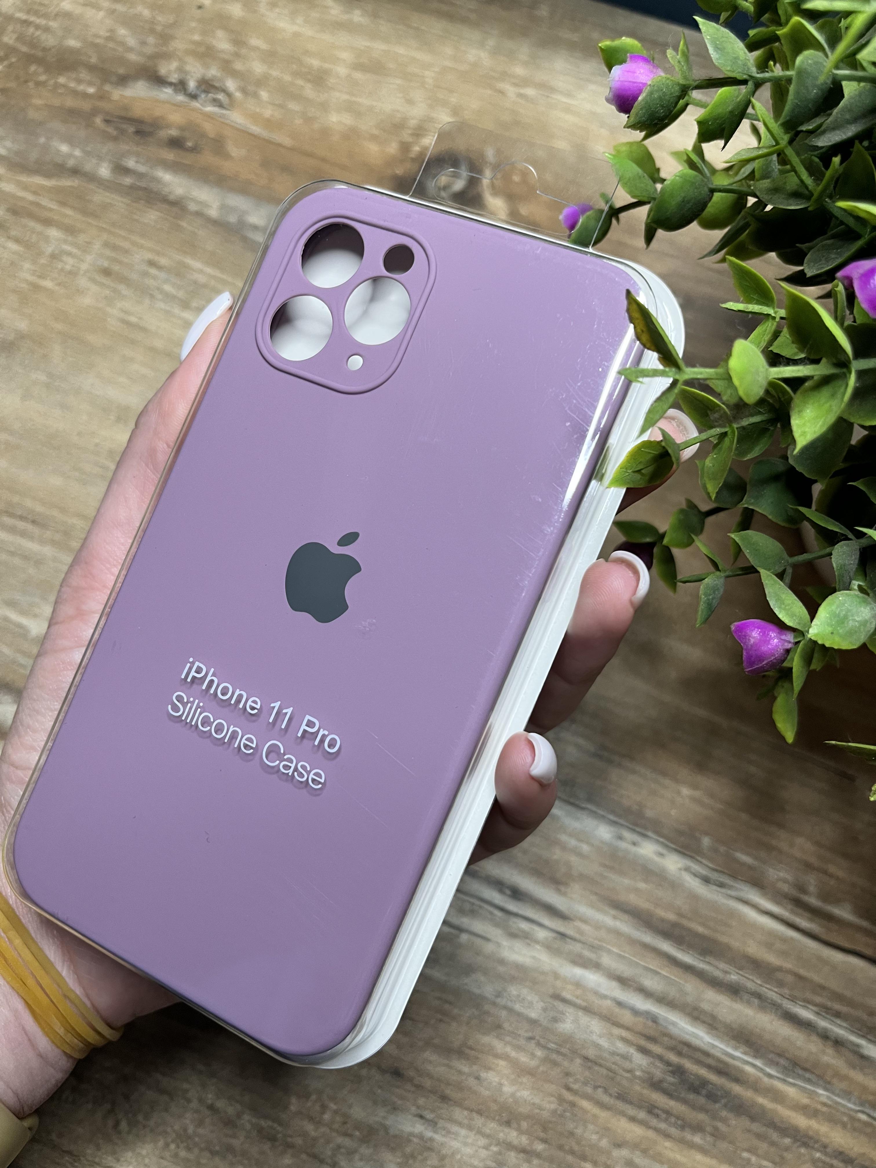 Чехол накладка на iPhone (Айфон) 11 pro квадратные борта silicone case full camera Apple