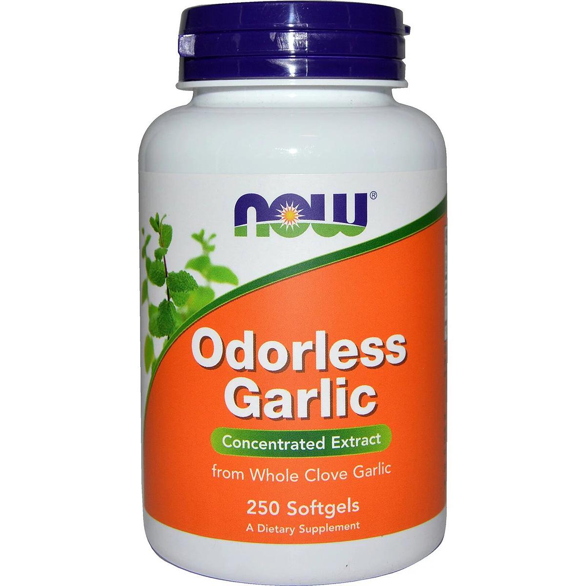 Часник без запаху Now Foods Odorless Garlic концентрований екстракт 250 желатинових капсул (NF1808)