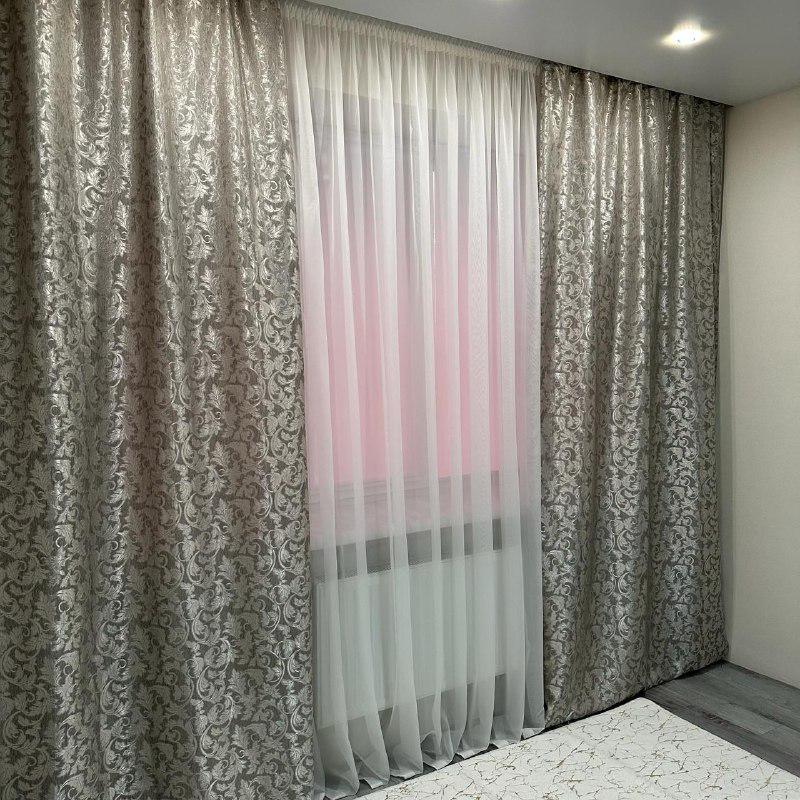 Шторы Севилья жаккардовые 1,5х2,7 м 2 шт. Серый - фото 1 Шторы Севилья жаккардовые 1,5х2,7 м 2 шт. Серый - фото 1