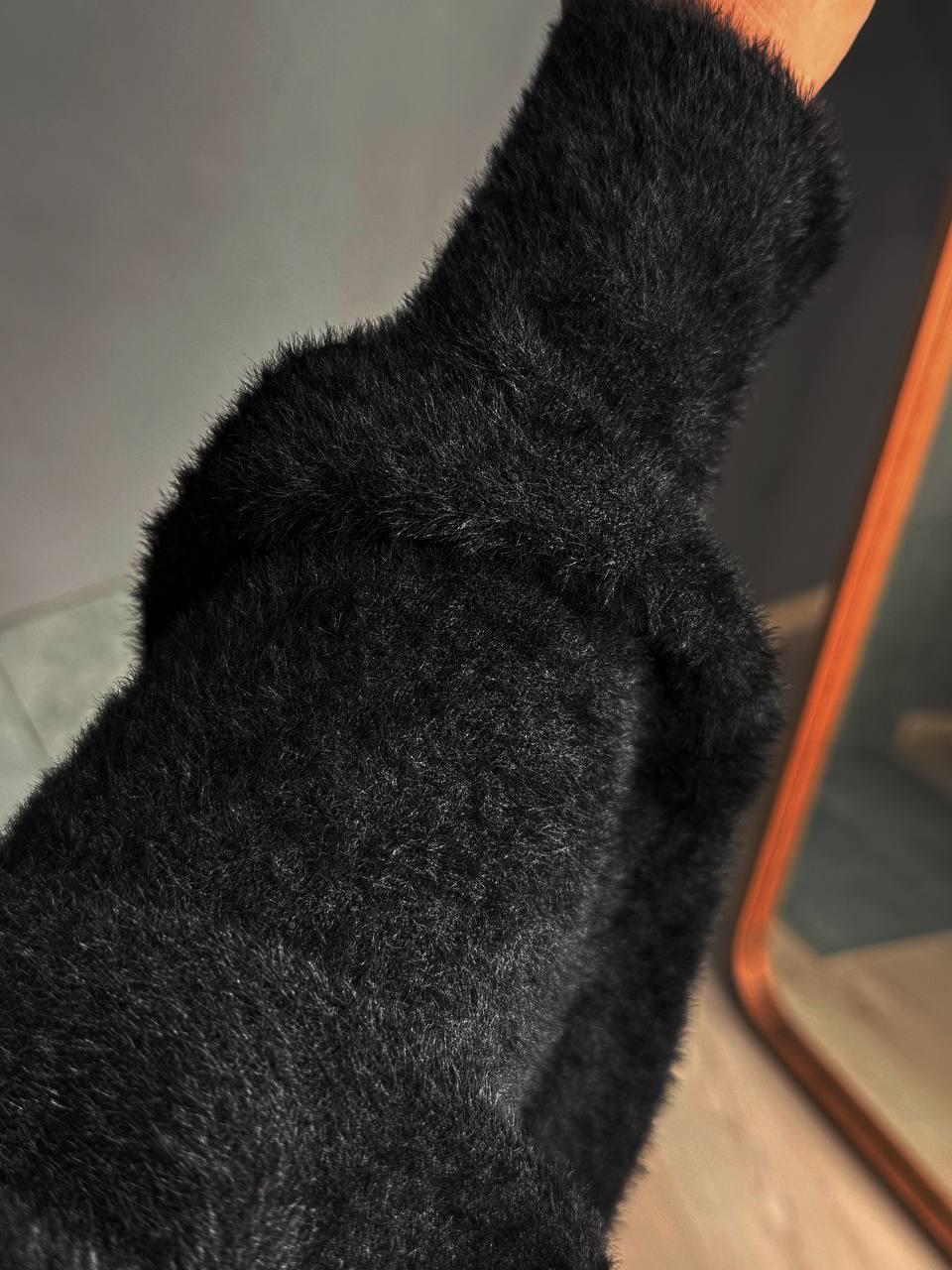 Кардиган женский Fancy Matinee 30740 ангора длинный с карманами OS Черный (4870) - фото 8