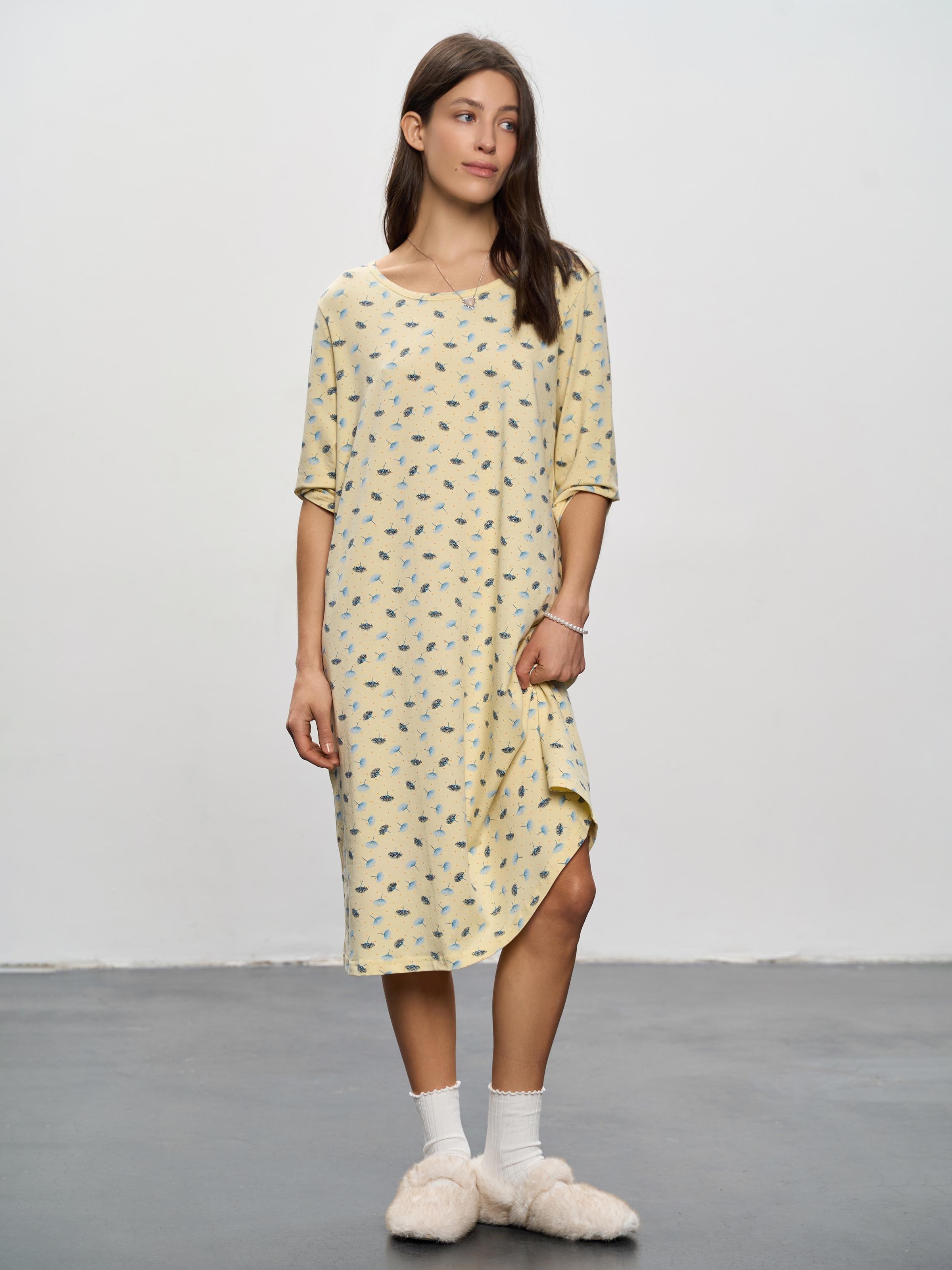 Ночная рубашка женская ROZA 210512 5XL с одуванчиками Желтый (4824005751684) Ночная рубашка женская ROZA 210512 5XL с одуванчиками Желтый (4824005751684)