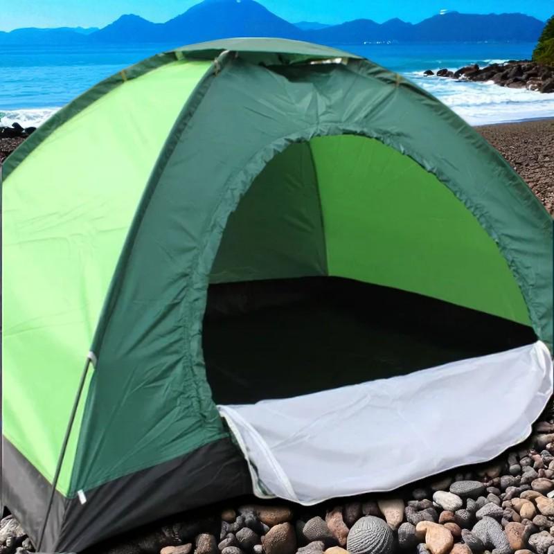 Палатка туристическая трехместная 200x150x110 см Зеленый - фото 5
