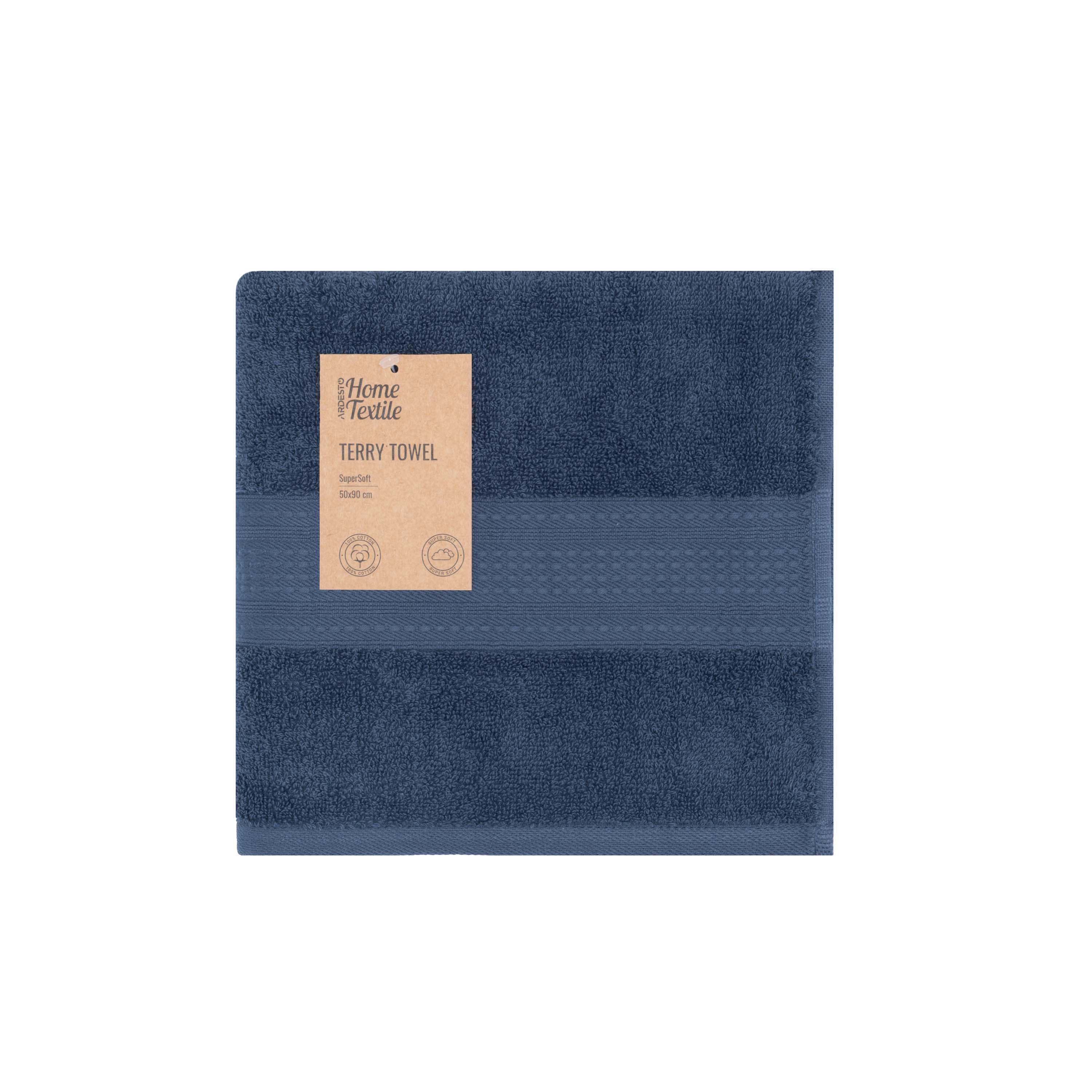 Полотенце махровое Ardesto SuperSoft 50х90 см Синий (ART2250DBP)