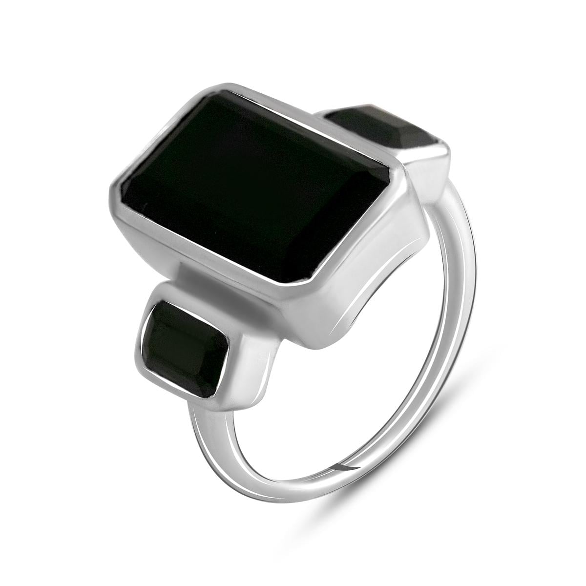 Кольцо серебряное с натуральным ониксом 7,808 ct 6,25 г р. 19 (2127468)