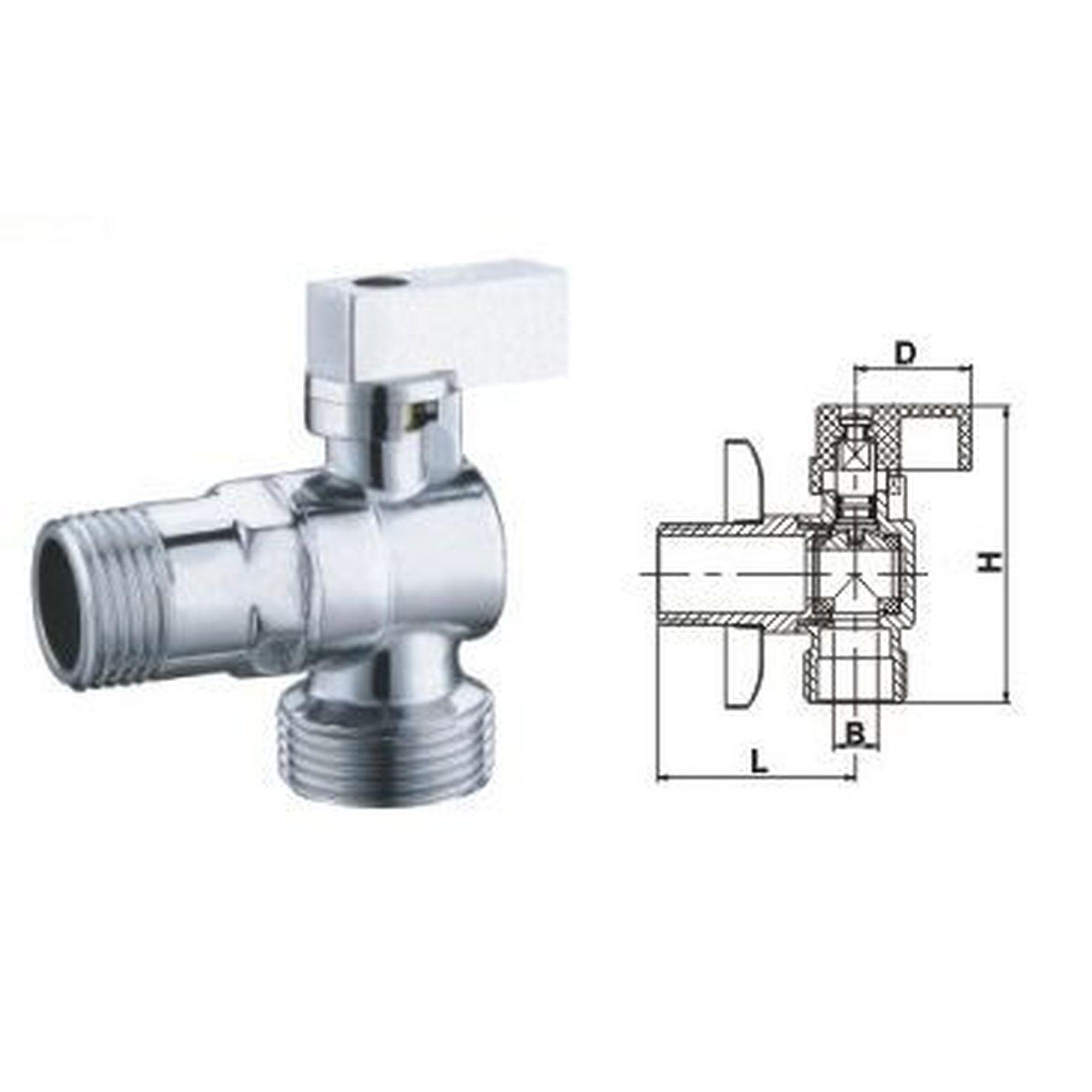 Кран шаровый угловой для стиральной машины Solomon A7072 1/2"х1/2" (000001098) - фото 2