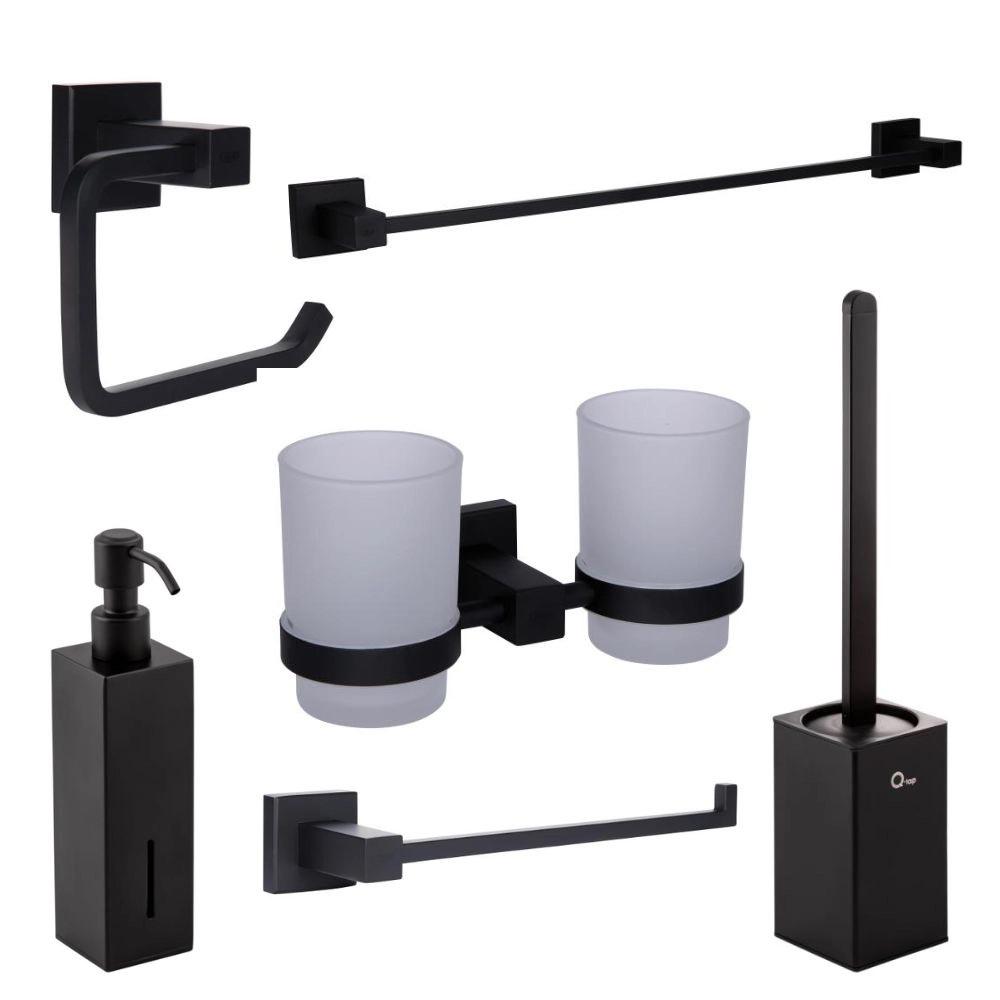 Набор аксессуаров для ванной Qtap Crow Black Matt (FRRS00051846)