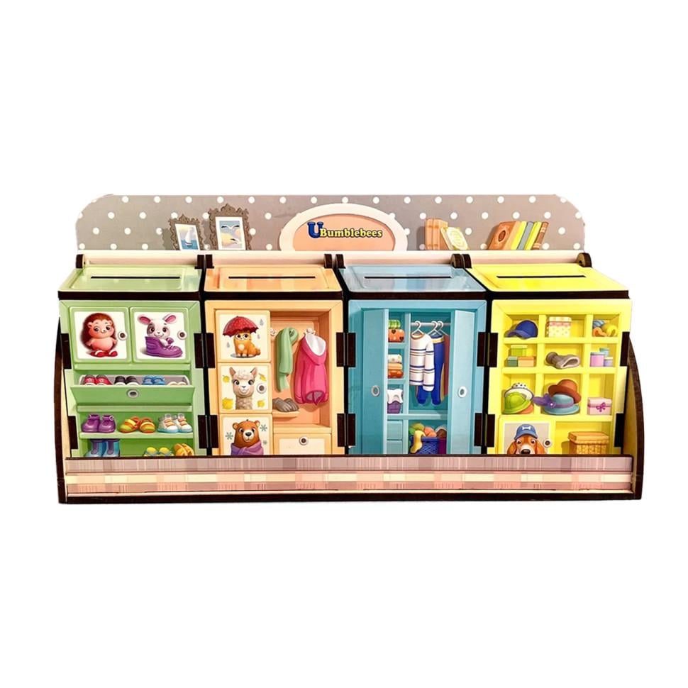 Іграшка дитяча дерев'яна Ubumblebees PSD061 Шафи з одягом