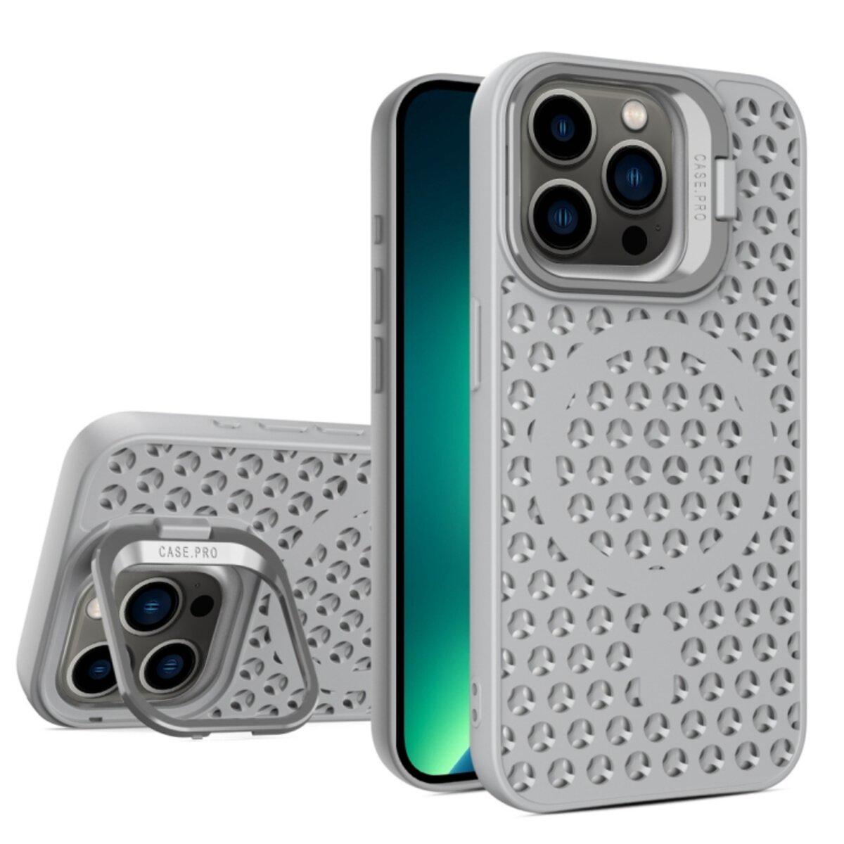 Противоударный чехол с подставкой Cosmic Grater Stand for Apple iPhone 13 Pro Max Grey