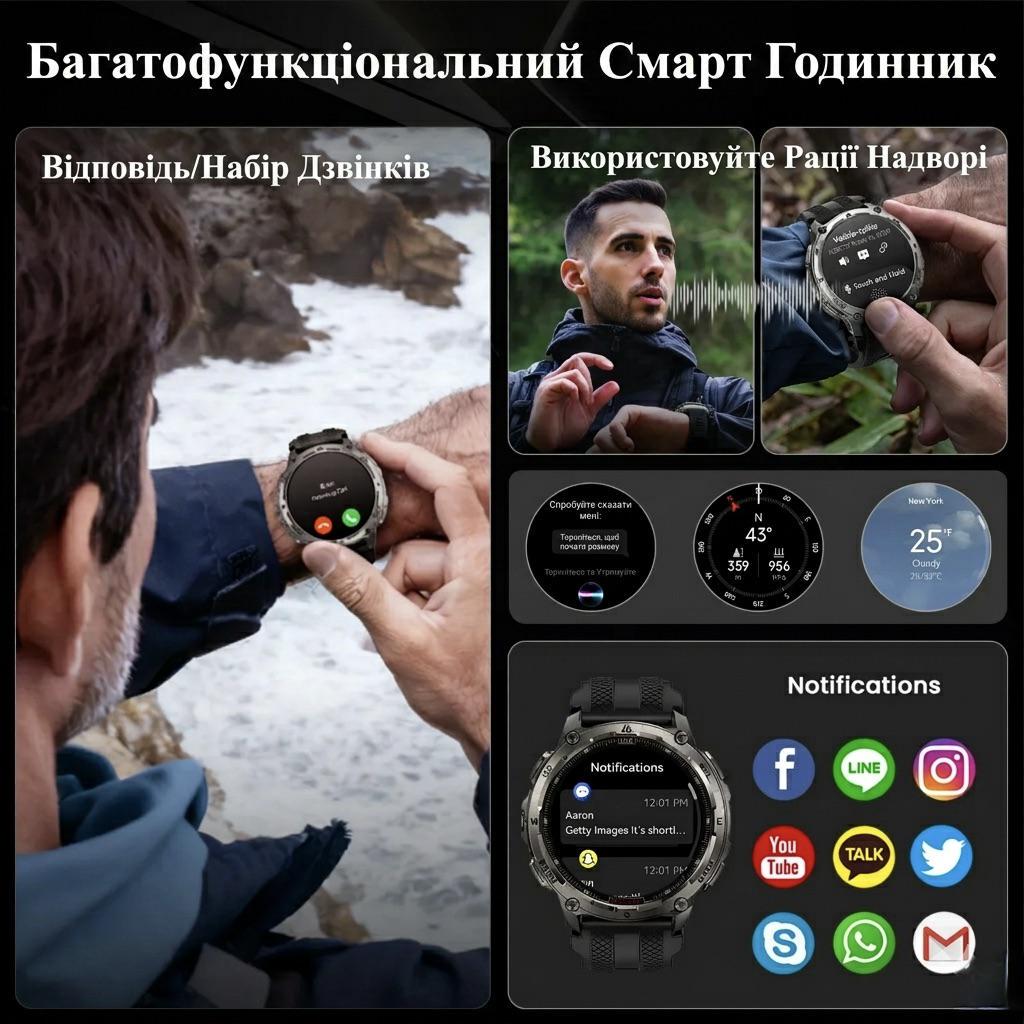 Смарт-годинник Kospet Tank T4 Special Edition Black — фото 13