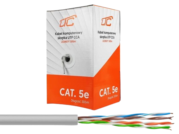 Кабель комп'ютерний вита пара LTC UTP 305 м 4x2x0,50 мм CCA 5е (LX2907Y)