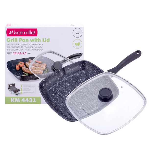 Сковорода-гриль Kamille 28 см (KM-4431)