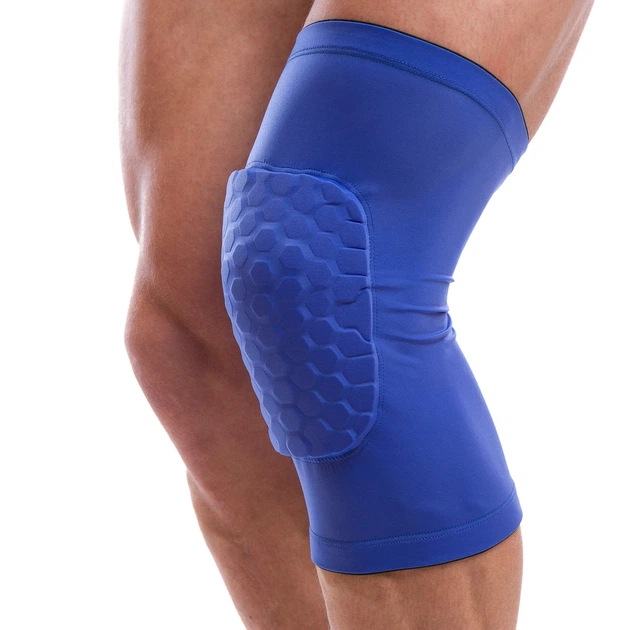 Наколенник баскетбольный короткий компрессионный с защитными накладками SP-Sport 3066 L Синий