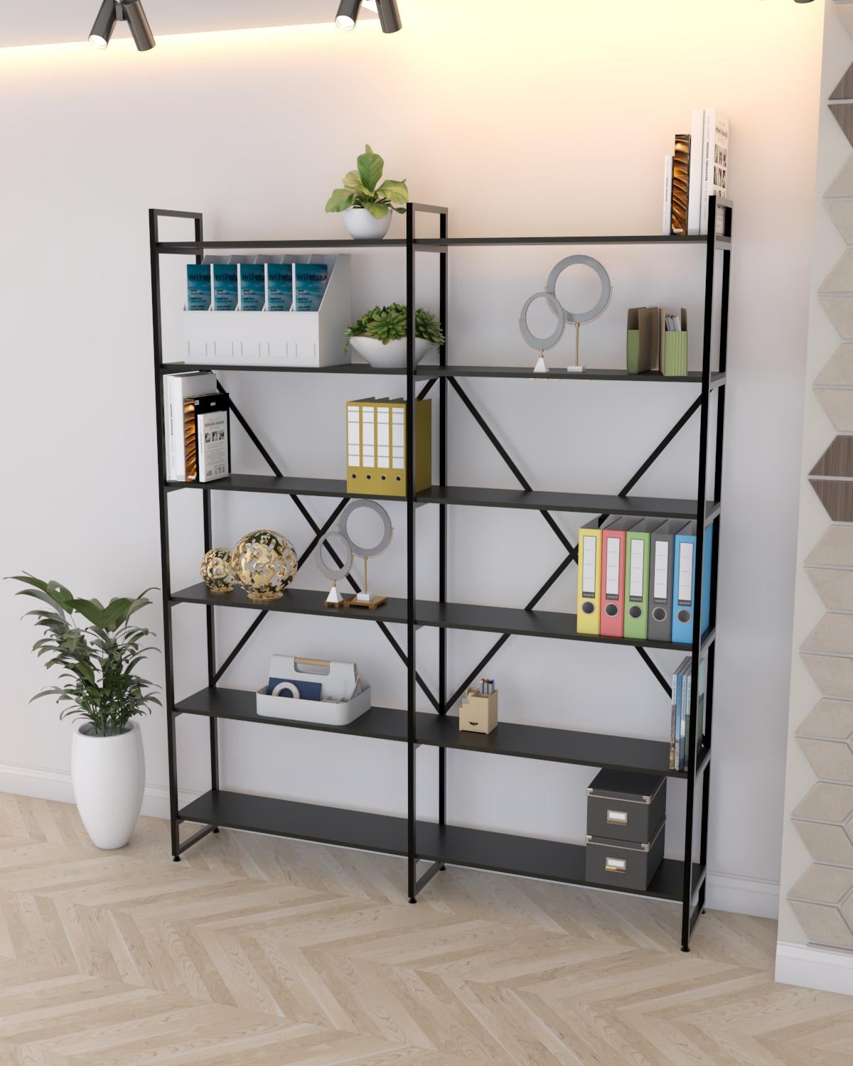 Стеллаж EcoLoft Норлен DSP-1359-5 в стиле лофт Черный (32144225) Стеллаж EcoLoft Норлен DSP-1359-5 в стиле лофт Черный (32144225)
