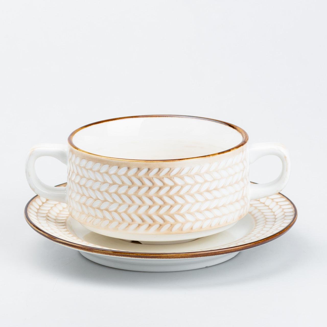 Тарілка для супу із блюдцем глибока 300 мл (4508)