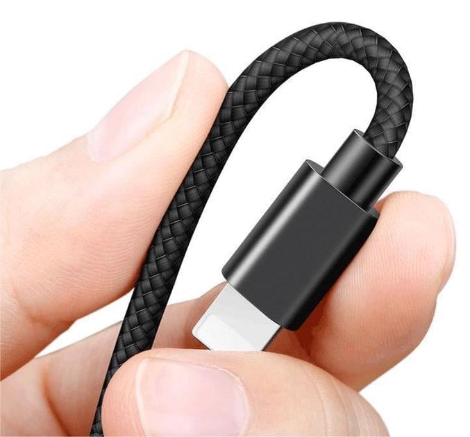 Кабель для быстрой зарядки BASEUS Cafule Cable USB to Lightning 2,4 A 1 м Black/Grey (CALKLF-BG1) - фото 6