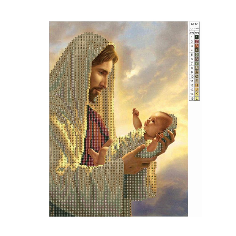 Алмазная вышивка Diy Иисус с младенцем 25х35 см - фото 2 Алмазная вышивка Diy Иисус с младенцем 25х35 см - фото 2