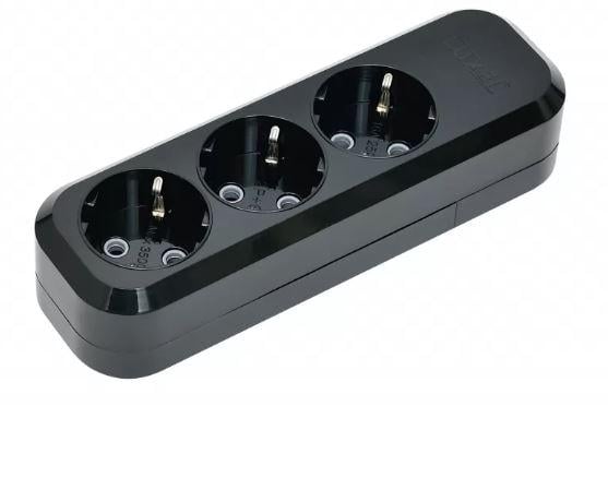 Колодка 3-я с заземляющим контактом Черный (7531)