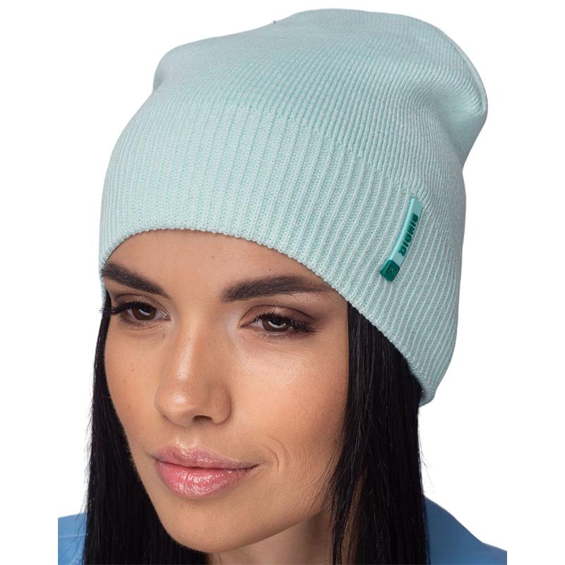Шапка женская Leks ВЫМПЕЛ без отворота с манжетом резинкой утепленная флисом one size Мятный