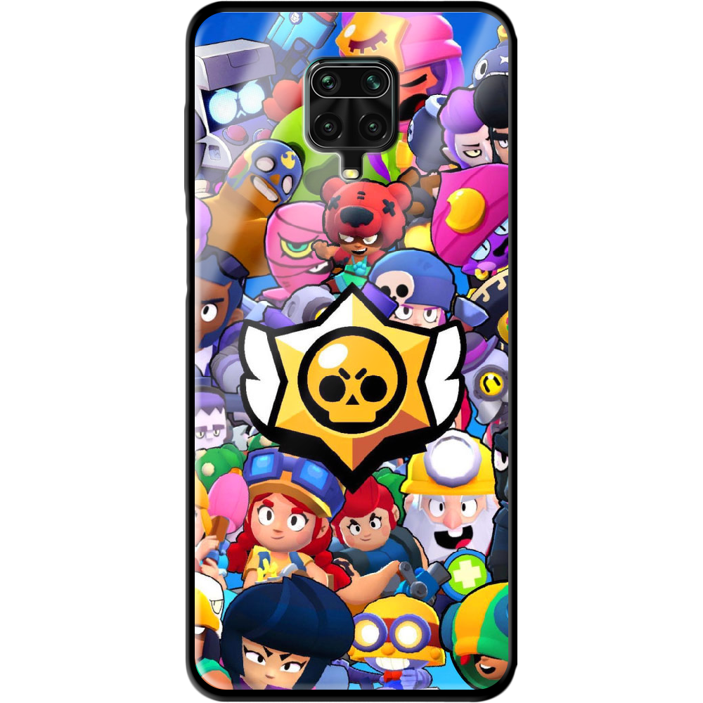 Чохол Boxface Xiaomi Redmi Note 9S Brawl Stars Чорний силікон зі склом (39475-up2389-40098)