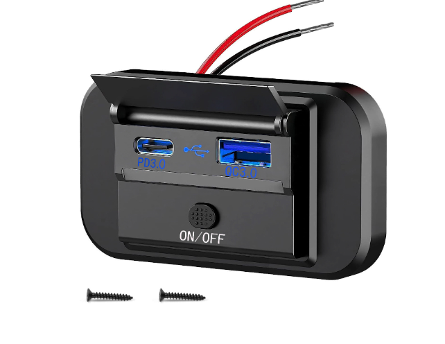 Панель автомобильная накладная USB со шторкой PD Type-C 12-24V QC 3.0