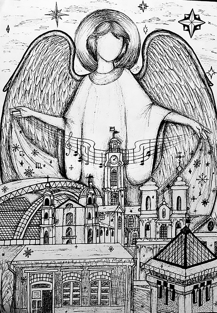 Идеи на тему «Ангелы монохром» (16) | сердце, вышитое крестиком, ангел, вышивание крестиком