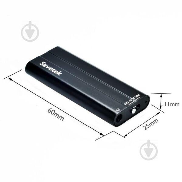 Мини диктофон Savetek 600 16 ГБ Черный (100543) - фото 2